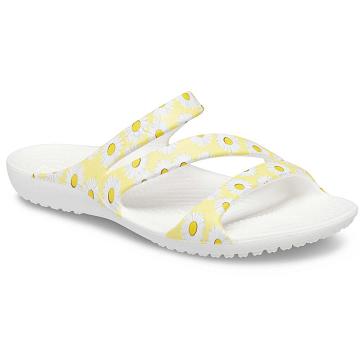 Crocs Kadee II Graphic Women's Sandals White / Yellow | Australia 0495QMAZ